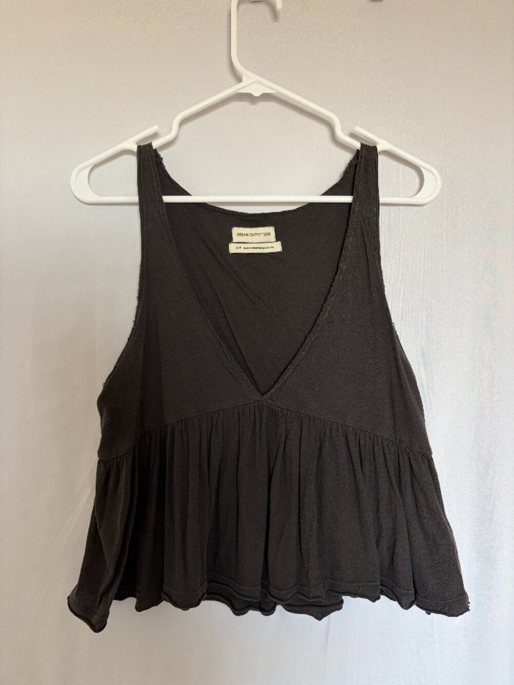 Urban Outfitters Black Peplum Tank Top Sz S